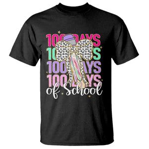 Retro Coquette 100 Days Of School T Shirt for Schoolgirls Teacher TS02 Black Print Your Wear
