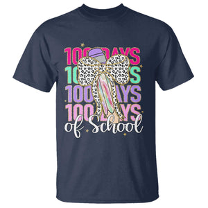 Retro Coquette 100 Days Of School T Shirt for Schoolgirls Teacher TS02 Navy Print Your Wear