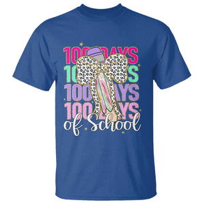 Retro Coquette 100 Days Of School T Shirt for Schoolgirls Teacher TS02 Royal Blue Print Your Wear