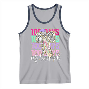 Retro Coquette 100 Days Of School Tank Top for Schoolgirls Teacher TS02 Athletic Heather Navy Print Your Wear