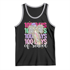 Retro Coquette 100 Days Of School Tank Top for Schoolgirls Teacher TS02 Black Athletic Heather Print Your Wear