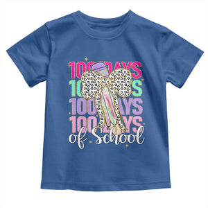 Retro Coquette 100 Days Of School Toddler T Shirt for Schoolgirls Teacher TS02 Royal Blue Print Your Wear