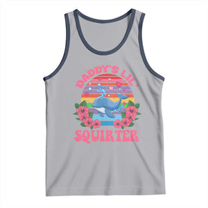 Funny Daddy's Lil Squirter Tank Top Cute Whale Inappropriate Embarrassing Adult Joke TS02 Athletic Heather Navy Print Your Wear