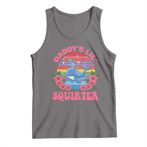 Funny Daddy's Lil Squirter Tank Top Cute Whale Inappropriate Embarrassing Adult Joke TS02 Deep Heather Print Your Wear
