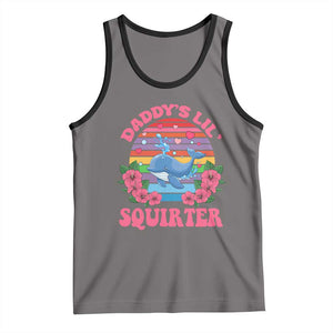 Funny Daddy's Lil Squirter Tank Top Cute Whale Inappropriate Embarrassing Adult Joke TS02 Deep Heather Black Print Your Wear