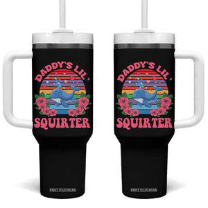 Funny Daddy's Lil Squirter Tumbler With Handle Cute Whale Inappropriate Embarrassing Adult Joke TS02 One Size: 40 oz Black Print Your Wear