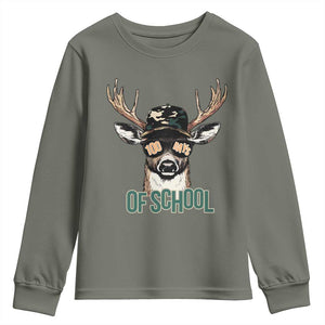 Bucked' 100 Days Of School Youth Sweatshirt Deer Student Boy Girls 100th Day TS02 Military Green Print Your Wear