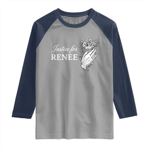 Justice for Renee Raglan Shirt Floral Rose Memorial Minneapolis Jane 8 2026 Tribute TS02 Sport Gray Navy Print Your Wear