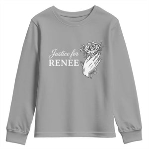 Justice for Renee Youth Sweatshirt Floral Rose Memorial Minneapolis Jane 8 2026 Tribute TS02 Sport Gray Print Your Wear