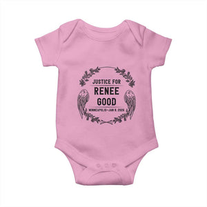 Justice for Renee Good Baby Onesie Minneapolis January 8 2026 Tribute Memorial Wreath TS02 Light Pink Print Your Wear
