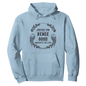 Justice for Renee Good Hoodie Minneapolis January 8 2026 Tribute Memorial Wreath TS02 Light Blue Print Your Wear