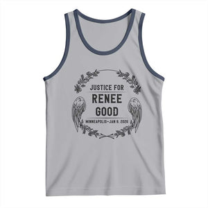 Justice for Renee Good Tank Top Minneapolis January 8 2026 Tribute Memorial Wreath TS02 Athletic Heather Navy Print Your Wear