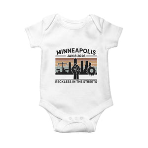 Minneapolis January 8 2026 Justice Movement Baby Onesie Reckless in the Streets Protest TS02 White Print Your Wear