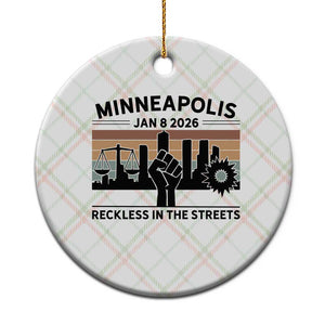 Minneapolis January 8 2026 Justice Movement Ceramic Ornament Reckless in the Streets Protest TS02 1pc Christmas Plaid Print Your Wear