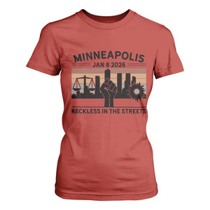 Minneapolis January 8 2026 Justice Movement T Shirt For Women Reckless in the Streets Protest TS02 Red Print Your Wear