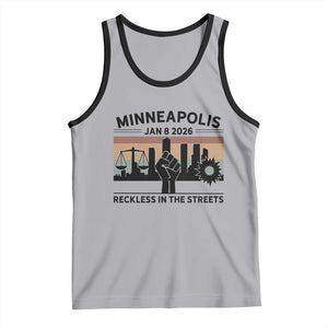 Minneapolis January 8 2026 Justice Movement Tank Top Reckless in the Streets Protest TS02 Athletic Heather Black Print Your Wear