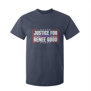 Justice for Renee Good Patriotic T Shirt For Kid Minneapolis Jan 8 2026 Memorial Red White and Blue TS02 Navy Print Your Wear