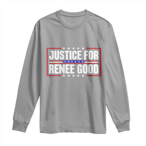 Justice for Renee Good Patriotic Long Sleeve Shirt Minneapolis Jan 8 2026 Memorial Red White and Blue TS02 Sport Gray Print Your Wear