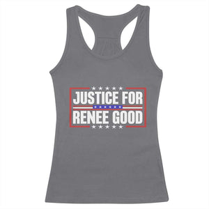 Justice for Renee Good Patriotic Racerback Tank Top Minneapolis Jan 8 2026 Memorial Red White and Blue TS02 Charcoal Print Your Wear