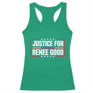 Justice for Renee Good Patriotic Racerback Tank Top Minneapolis Jan 8 2026 Memorial Red White and Blue TS02 Irish Green Print Your Wear