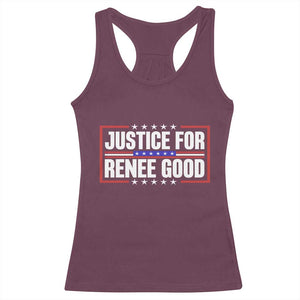 Justice for Renee Good Patriotic Racerback Tank Top Minneapolis Jan 8 2026 Memorial Red White and Blue TS02 Maroon Print Your Wear