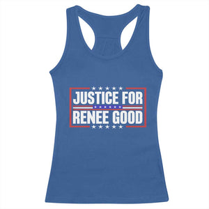 Justice for Renee Good Patriotic Racerback Tank Top Minneapolis Jan 8 2026 Memorial Red White and Blue TS02 Royal Blue Print Your Wear