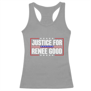 Justice for Renee Good Patriotic Racerback Tank Top Minneapolis Jan 8 2026 Memorial Red White and Blue TS02 Sport Gray Print Your Wear