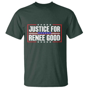 Justice for Renee Good Patriotic T Shirt Minneapolis Jan 8 2026 Memorial Red White and Blue TS02 Dark Forest Green Print Your Wear