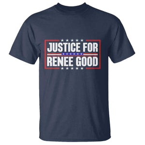 Justice for Renee Good Patriotic T Shirt Minneapolis Jan 8 2026 Memorial Red White and Blue TS02 Navy Print Your Wear