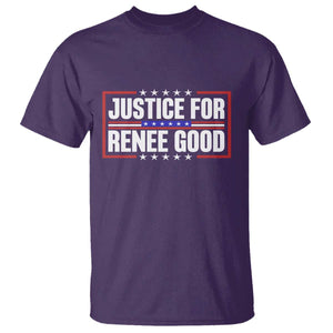 Justice for Renee Good Patriotic T Shirt Minneapolis Jan 8 2026 Memorial Red White and Blue TS02 Purple Print Your Wear