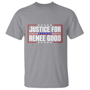 Justice for Renee Good Patriotic T Shirt Minneapolis Jan 8 2026 Memorial Red White and Blue TS02 Sport Gray Print Your Wear