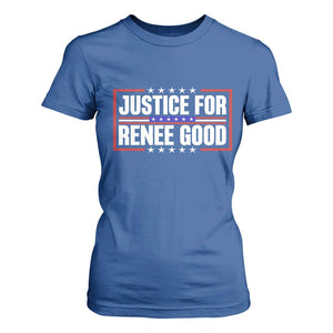 Justice for Renee Good Patriotic T Shirt For Women Minneapolis Jan 8 2026 Memorial Red White and Blue TS02 Royal Blue Print Your Wear