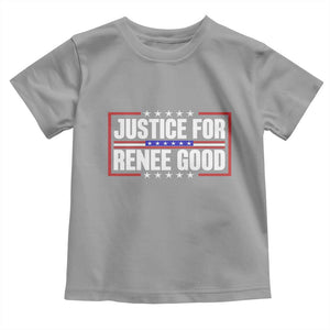 Justice for Renee Good Patriotic Toddler T Shirt Minneapolis Jan 8 2026 Memorial Red White and Blue TS02 Sport Gray Print Your Wear