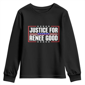 Justice for Renee Good Patriotic Youth Sweatshirt Minneapolis Jan 8 2026 Memorial Red White and Blue TS02 Black Print Your Wear
