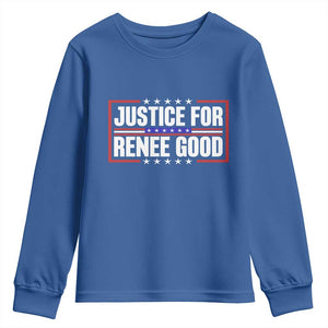 Justice for Renee Good Patriotic Youth Sweatshirt Minneapolis Jan 8 2026 Memorial Red White and Blue TS02 Royal Blue Print Your Wear