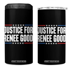 Justice for Renee Good Patriotic 4 in 1 Can Cooler Tumbler Minneapolis Jan 8 2026 Memorial Tribute TS02 One Size: 16 oz Black Print Your Wear
