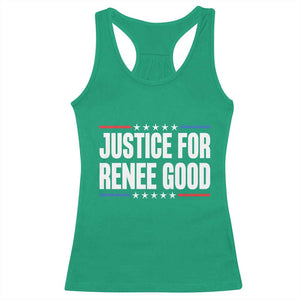 Justice for Renee Good Patriotic Racerback Tank Top Minneapolis Jan 8 2026 Memorial Tribute TS02 Irish Green Print Your Wear