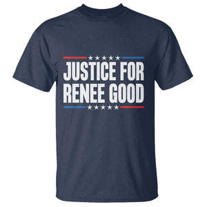 Justice for Renee Good Patriotic T Shirt Minneapolis Jan 8 2026 Memorial Tribute TS02 Navy Print Your Wear