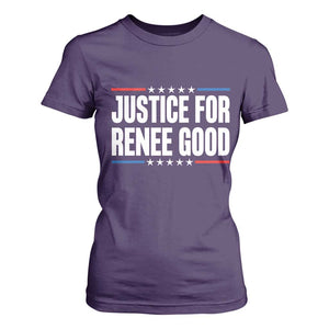 Justice for Renee Good Patriotic T Shirt For Women Minneapolis Jan 8 2026 Memorial Tribute TS02 Purple Print Your Wear