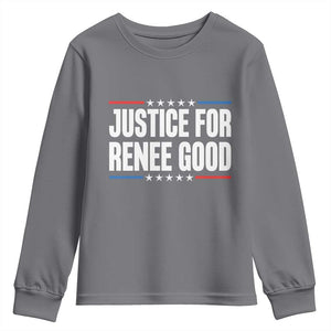 Justice for Renee Good Patriotic Youth Sweatshirt Minneapolis Jan 8 2026 Memorial Tribute TS02 Charcoal Print Your Wear