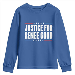Justice for Renee Good Patriotic Youth Sweatshirt Minneapolis Jan 8 2026 Memorial Tribute TS02 Royal Blue Print Your Wear