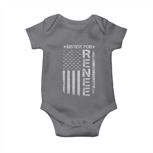 Justice for Renee American Flag Baby Onesie Minneapolis Jan 8 2026 Memorial Tribute TS02 Charcoal Print Your Wear