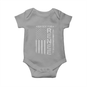 Justice for Renee American Flag Baby Onesie Minneapolis Jan 8 2026 Memorial Tribute TS02 Sport Gray Print Your Wear