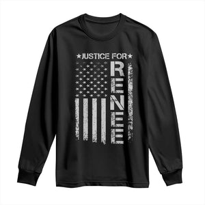 Justice for Renee American Flag Long Sleeve Shirt Minneapolis Jan 8 2026 Memorial Tribute TS02 Black Print Your Wear