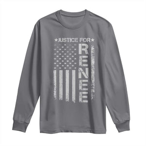 Justice for Renee American Flag Long Sleeve Shirt Minneapolis Jan 8 2026 Memorial Tribute TS02 Charcoal Print Your Wear