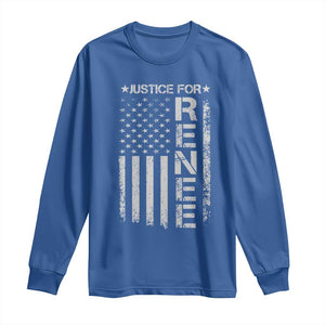 Justice for Renee American Flag Long Sleeve Shirt Minneapolis Jan 8 2026 Memorial Tribute TS02 Royal Blue Print Your Wear