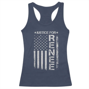 Justice for Renee American Flag Racerback Tank Top Minneapolis Jan 8 2026 Memorial Tribute TS02 Navy Print Your Wear