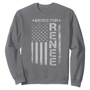 Justice for Renee American Flag Sweatshirt Minneapolis Jan 8 2026 Memorial Tribute TS02 Charcoal Print Your Wear