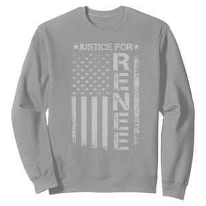 Justice for Renee American Flag Sweatshirt Minneapolis Jan 8 2026 Memorial Tribute TS02 Sport Gray Print Your Wear