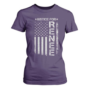 Justice for Renee American Flag T Shirt For Women Minneapolis Jan 8 2026 Memorial Tribute TS02 Purple Print Your Wear